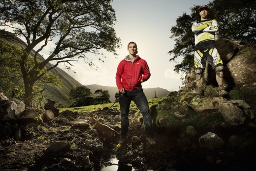 George North And George Atherton At Red Bull Hard Line In Dinas Mawddwy, United Kingdom On The 12Th Os September 2015 // Rutger Pauw / Red Bull Content Pool // P-20150914-00165 // Usage For Editorial Use Only // Please Go To Www.redbullcontentpool.com For Further Information. //