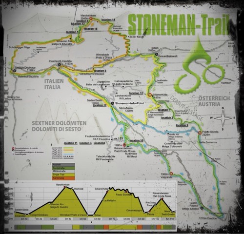 La Mappa Dello Stoneman Trail Dolomiti.