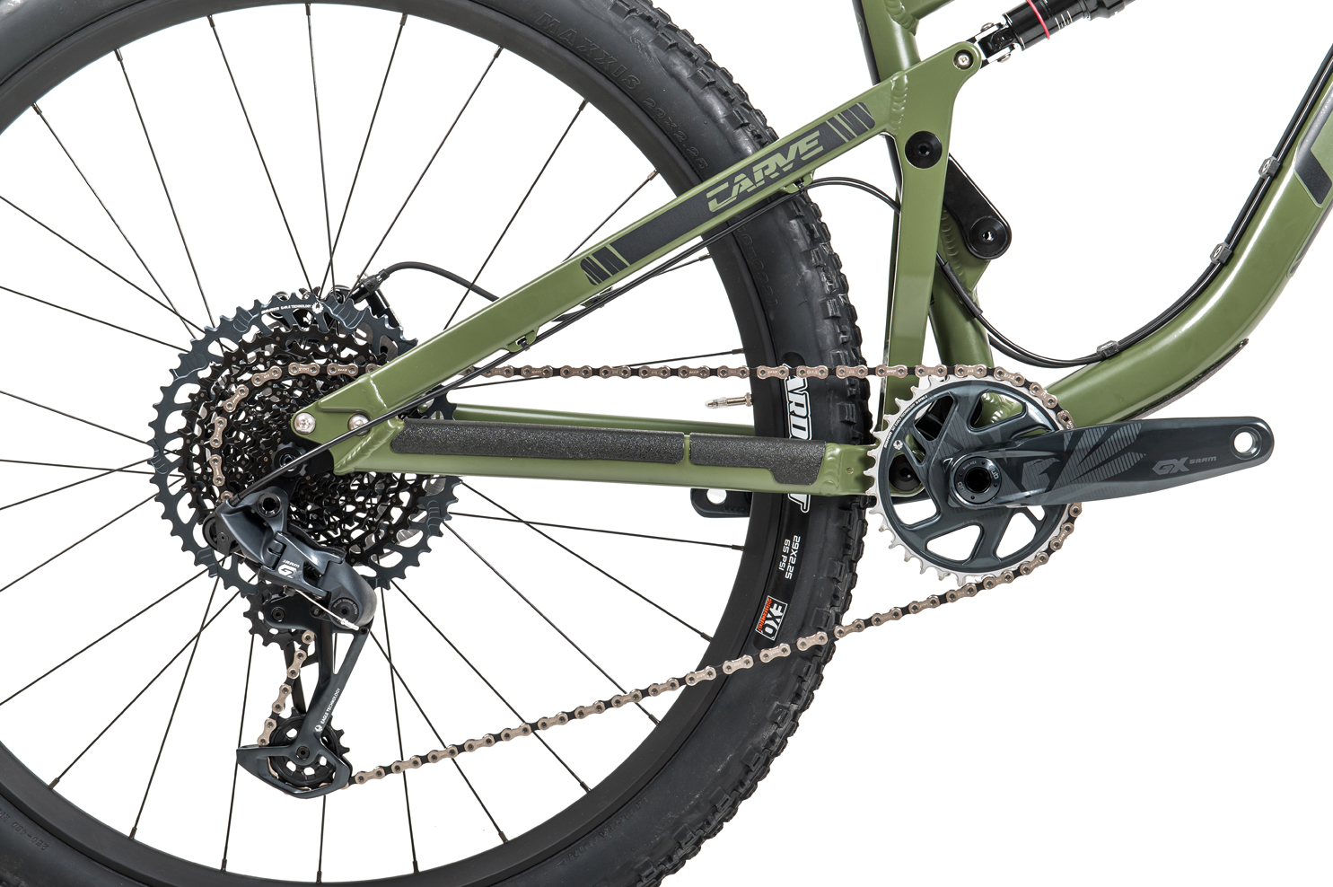 Mde 2021 Born In The Alps Carve 29 Race Bike Army Green Groupset Sram Gx Lunar Detail